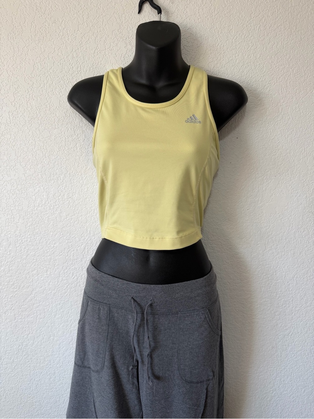 adidas Women's Pale Yellow Cropped Tank
